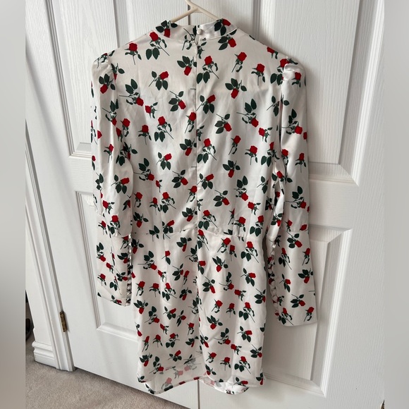 Rose print silk mini dress - Picture 2 of 3